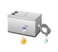 Separatore di grasso commerciale 50L in acciaio inox olio-acqua con 2 ingressi, filtro a 5 strati, separatore grasso per lavello cucina ristorante