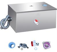 Separatore di Grasso Commerciale Interceptor, Trappola per Grassi in Acciaio Inossidabile per Restaurt Home sotto Il Lavello con 1-3 Prese d'Acqua, Cestello del Filtro A Cassetto, 40x25x25cm