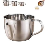 Separatore di grasso con design a doppia spout, acciaio inox per gravità e salsa Strainer, Grease Separator Jug for Broth, Soup & Stew, Cool Touch Heat-Resistant Handle (1000 ml)