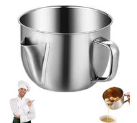 Separatore di grasso con design a doppio beccuccio per cucinare, separatore per salsa in acciaio inossidabile 304 e filtro per grasso, manico Cool Touch, gadget da cucina adatto per brodi, stufati