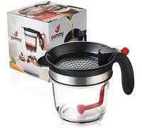 Separatore di grasso con facile rilascio del fondo, separatore per grasso e sugo con colino, resistente al calore, per fare brodo senza grassi per sugo, zuppe e salse