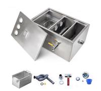 Separatore Di Grasso da Cucina, Trappola per Grasso Commerciale in Acciaio Inossidabile per Sottolavello, Separatore Olio-Acqua per Cucina Di Ristoranti e Case/60 * 40 * 30Cm/24 * 16 * 12In