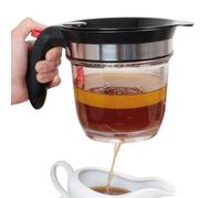 Separatore di grasso per salsa - Colino per grasso da 1 litro, utensile da cucina con rilascio inferiore per versare facilmente, friggere zuppa di carne da chef, cibo per barbecue