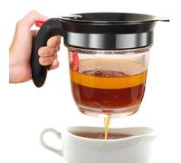 Separatore di Grasso per Salse, Separatore di Grasso a Doppia Filtrazione da 1000 ml, Dispenser a Pressione con un Solo Pulsante per il Rilascio, Facile Separazione del Grasso