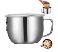 Separatore di grasso per sugo, separatore di grasso in acciaio inossidabile 304 con separatori di olio sul coperchio per zuppe, succhi, decorazioni di stampa