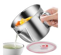separatore di grasso, separatore per salsa in acciaio , contenitore per grasso con coperchio, utensili da cucina e gadget, filtro per la carne con manico, per rimuovere l'olio in eccesso da