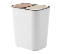 Separatore di immondizia a doppia spazzatura a compatta con coperchio push, contenitore a doppio rifiuto 18L | Spazio -Saving Waste Bin Kitchen Bad Outdoor - Area da campeggio, Uso del cortile, balcon