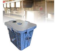 Separatore di olio e acqua in plastica, trappola per grasso domestico con fibbia a 4 lati e guarnizione a tutto il corpo, barriera anti-odore, ideale per cucine e ristoranti, uscita destra