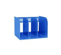 Separatore di riviste in plastica, Cartella portadocumenti da scrivania a 3 scomparti, porta riviste e organizer multicolore(Blue)
