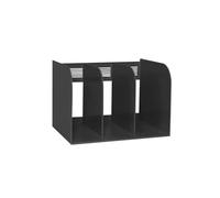 Separatore di riviste in plastica, Organizzatore for riviste e file a 3 scomparti multicolore(Black)