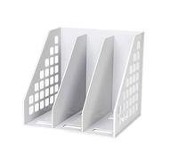 Separatore di riviste in plastica, Portariviste pieghevole verticale a 3 scomparti, organizer da scrivania for ufficio domestico(C)