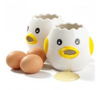 Separatore di uova da 2 confezioni, separatore di tuorlo d'uovo di pulcino carino, gadget da cucina e strumento di cottura per un facile filtraggio (Giallo)