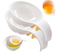 Separatore di uova da 2 pezzi, separatore di tuorlo d'uovo in plastica, separatore di albumi a forma di canestro da basket con manico, estrattore di setaccio per uova, gadget da cucina, separatore di