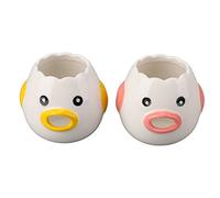 Separatore di uova in ceramica, 2 pezzi, filtro per tuorlo e albume a forma di gallina, divisore per uova dal design adorabile a denti di, disponibile nei colori rosa e