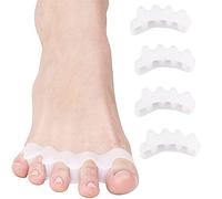 Separatore dita del piede, distanziatore correttore per l'alluce valgo, dita a mortello silicone Drizza le dita accavallate e allevia il dolore. 4 pezzi