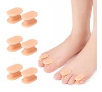 separatore dita piede, 6 pezzi divaricatore dita piedi con sistema plug-in per alluce valgo, dita a martello e correzione delle dita dei piedi, (colore pelle).