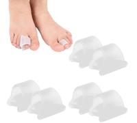 separatore dita piede, 6 pezzi divaricatore dita piedi con sistema plug-in per alluce valgo, dita a martello e correzione delle dita dei piedi, (trasparenti, tre misure).