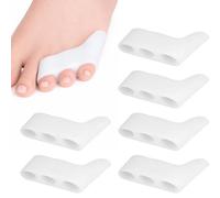 separatore dita piede, 6 pezzi divaricatore dita piedi con sistema plug-in per alluce valgo, dita a martello e correzione delle dita dei piedi, (bianchi).