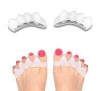 Separatore dita piede, divaricatore dita piedi, barelle in gel per dita del piede sovrapposte, Aiuta a sistemare l'alluce valgo, dita a martello, dita incrociate e più. (2 Paia, 4Pcs)