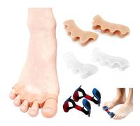 Separatore Dita Piede in Silicone per Correzione Alluce Valgo - Set da 6 Pezzi con 4 Toe Separator Morbidi e 2 Fasce Elastiche Regolabili, Ideale per Alleviare Dolore e Raddrizzare le Dita dei Piedi