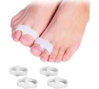 Separatore Dita Piede, Raddrizza Dita Dei Piedi, separatore per 4 dita dei piedi con 2 anelli, distensore per dita dei piedi in silicone per dolori all'alluce e dita sovrapposte