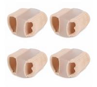 Separatore Dita Piedi Gel per Alluce Valgo, Doppio Anello Taglia L 4 Pezzi | Silicone Morbido Alta Elasticita, Cuscinetto Anti Sfregamento, Lavabile E Riutilizzabile, Color Carne Sotto Le Calze