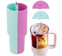 Separatore per bevande Stanley Cup 40oz, 2 separatori per bevande in silicone per Stanley 40oz, accessori 2 in 1 Stanley Cup, separatore per bicchieri in silicone ad alta capacità, doppia vasca
