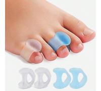 Separatore per dita dei piedi in gel, distanziatori per dita durevoli da 4 pezzi, barelle per dita dei piedi in silicone per uomini e donne facili da indossare Tagli Unica,2 pezzi bianchi + 2 pezzi vi