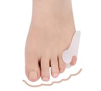 Separatore per dita in silicone, separatore per dita in valgo per dita piccole, strumento per la cura dei piedi per ridurre la deformazione delle dita (2 pezzi)