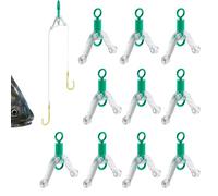 Separatore per filo da pesca, 10 pezzi, con doppio gancio, anti impigliamento per pescatore, anello a forma di Y, contattore girevole a forma di Y