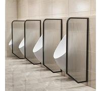 Separatore per orinatoio da parete, 4 pezzi, nero, include 1 pezzo nero extra per una maggiore privacy e sle