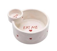 separatore per salsa, doppio scomparto in ceramica, di servizio per patatine, separato per la colazione di , festa, scuola, pranzo, picnic, ufficio, cena,