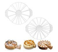Separatore per torte, 10/12/14/16, 2 pezzi, rotondi, divisori per torte, taglierina per torte, in plastica per tagliare, pezzi di cucina, gadget, bianco