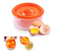 Separatore per uova crude, separatore per 5 uova, separatore per tuorlo bianco, filtro per albume d'uovo con scatola portaoggetti (arancione)