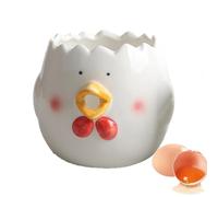 Separatore per uova - Divisore per uova in ceramica, filtro bianco tuorlo d'uovo, grazioso design a forma di pulcino, setaccio per uova crude, piccolo filtro per uova domestiche piccolo filtro per