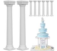 Separatori di torta per torte a più livelli, pilastri da 8 pezzi, tasselli per colonne romane da 6, 7 pollici per torte a più livelli, aste per tasselli in plastica per strumento di supporto per l