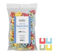 Separatori dita ForPro Sole, colori assortiti, separatori dita per pedicure individuali, 1 larghezza x 1 lunghezza, 144 pezzi