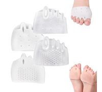 Separatori Dita in Silicone Hyggear for Donne E Uomini, Cuscinetto Correttore for Alluce Valgo, Separatori Dita in Gel Traspiranti E Morbidi for Dita Sovrapposte(Transparent*1+white*1)
