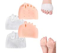 Separatori Dita in Silicone Hyggear for Donne E Uomini, Cuscinetto Correttore for Alluce Valgo, Separatori Dita in Gel Traspiranti E Morbidi for Dita Sovrapposte(Skin*1+transparent*1)
