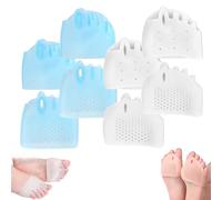 Separatori Dita in Silicone Hyggear for Donne E Uomini, Cuscinetto Correttore for Alluce Valgo, Separatori Dita in Gel Traspiranti E Morbidi for Dita Sovrapposte(Blue*2+white*2)