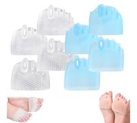 Separatori Dita in Silicone Hyggear for Donne E Uomini, Cuscinetto Correttore for Alluce Valgo, Separatori Dita in Gel Traspiranti E Morbidi for Dita Sovrapposte(Transparent*2+blue*2)