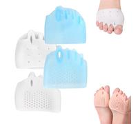 Separatori Dita in Silicone Hyggear for Donne E Uomini, Cuscinetto Correttore for Alluce Valgo, Separatori Dita in Gel Traspiranti E Morbidi for Dita Sovrapposte(Blue*1+white*1)