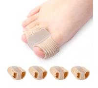 Separatori per dita, 4 pezzi, correzione a doppio foro per dita sovrapposte, distanziatori in silicone per alluce con 2 anelli, separatori per alluce valgo, donna e uomo (colore pelle)
