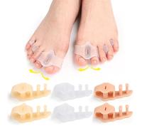 Separatori per dita dei piedi, 3 paia di distanziatori per dita dei piedi per donne e uomini, per raddrizzare le dita sovrapposte, allineamento del piede, raddrizzatori per dita a martello, fascite