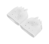 Separatori per dita dei piedi in silicone per donne e uomini, 2 pezzi, separatori per dita sovrapposte, distanziatori per dita dei piedi in gel traspirante e morbido (bianco, 1 paio)