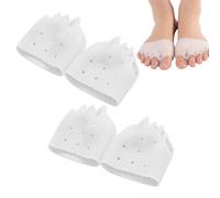 Separatori per dita dei piedi in silicone per donne e uomini, 2 pezzi, separatori per dita sovrapposte, distanziatori per dita dei piedi in gel traspirante e morbido (bianco, 2 paia)