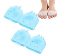 Separatori per dita dei piedi in silicone per donne e uomini, 2 pezzi, separatori per dita sovrapposte, distanziatori per dita dei piedi in gel traspirante e morbido (blu, 2 paia)