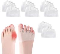 Separatori per dita dei piedi in silicone per sollievo dall'alluce valgo, distanziatori per dita in gel traspirante, per donne e uomini, morbidi correttori per piedi, cuscinetti per la pianta del