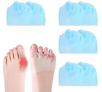 Separatori per dita dei piedi in silicone per sollievo dall'alluce valgo, distanziatori per dita in gel traspirante, per donne e uomini, correttore morbido del piede, cuscinetti per la palla del piede