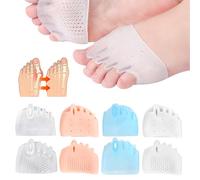 Separatori per dita dei piedi in silicone, per uomini e donne, separatori per dita dei piedi per prevenire lo sfregamento e alleviare la pressione, 4 paia di separatori per alluce valgo, traspiranti e
